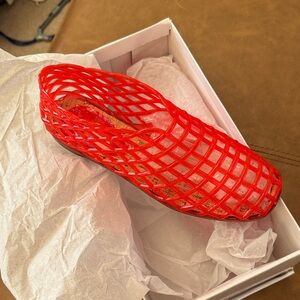 Jelly Shoes - Bright Red - size 6.5